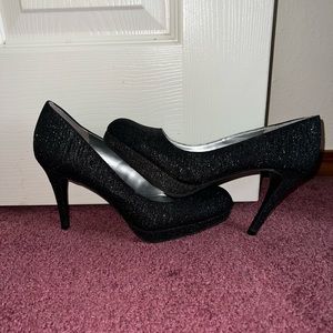 Sparkly black heels